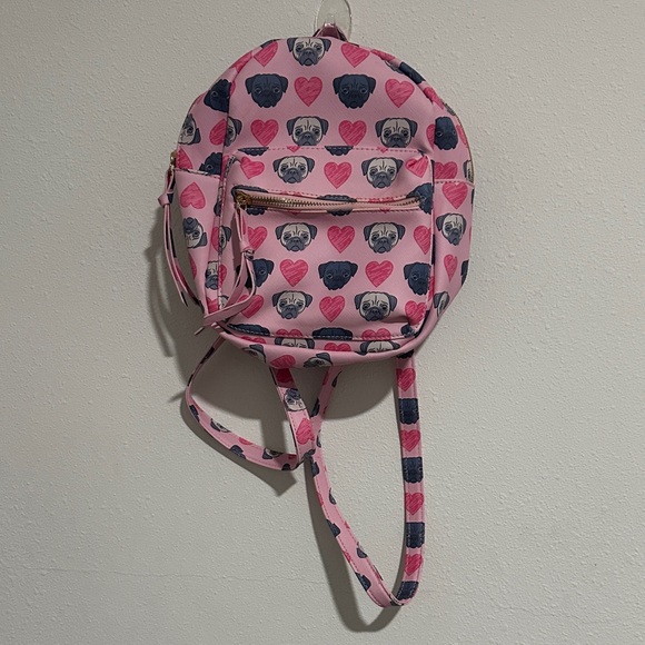 Ross Handbags - Pink Pug Backpack